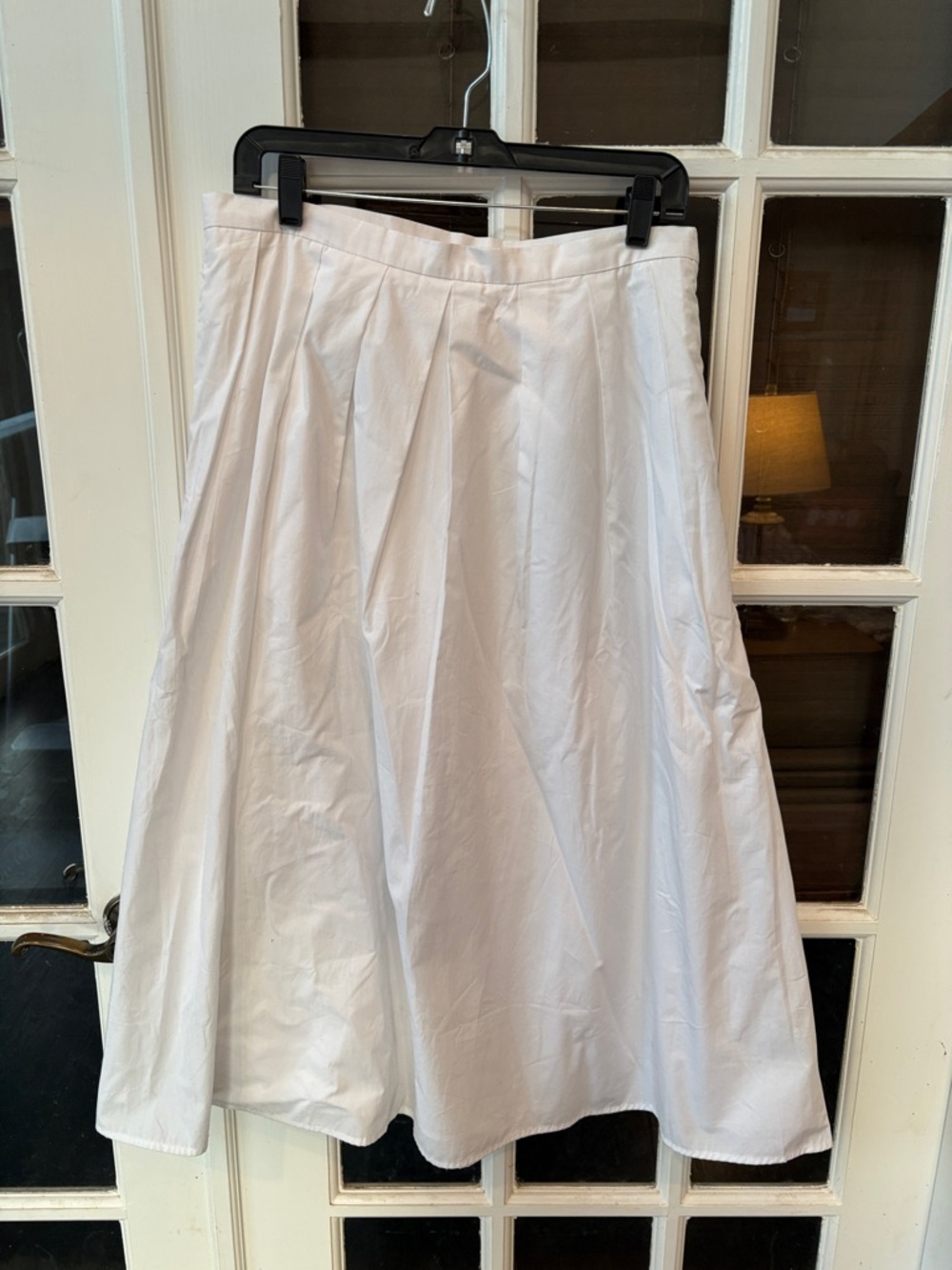 025 Banana Republic White A-Line Pleated Skirt